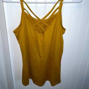 Mustard Front Crisscross Tank Top